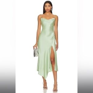 Alice + Olivia Harmony Midi Dress in Green Tea